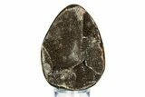 Septarian Dragon Egg Geode - Sparkly Black Crystals #308823-1